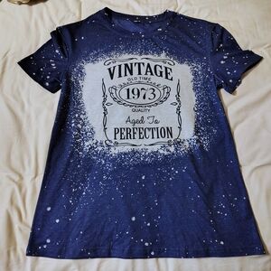 Womans, Blue, Graphic T-Shirt, Size S